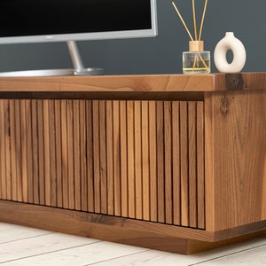 Walnut Wood TV Unit & Console, Modern and Unique Design Decor