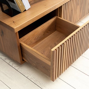 Walnut Wood TV Unit & Console, Modern and Unique Design Decor