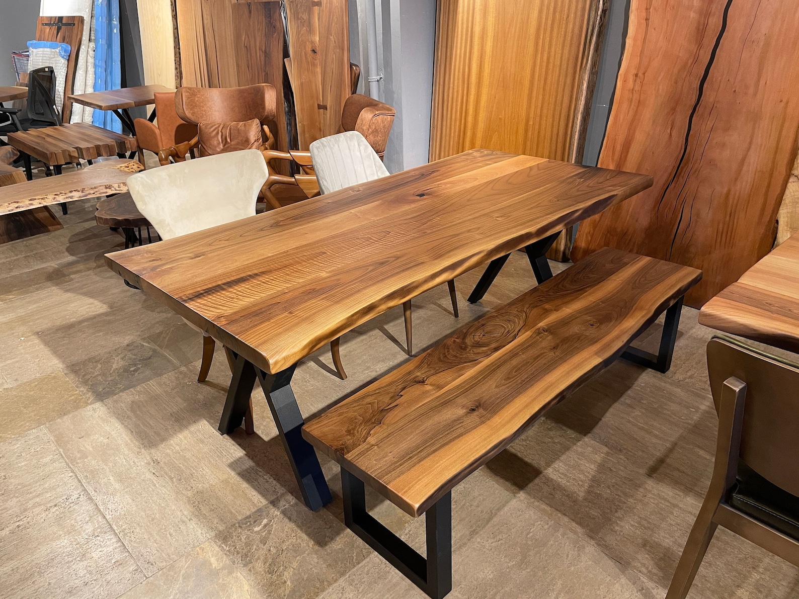 Custom Live Edge Dining Table Kitchen Table Live Edge Black Etsy