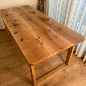 Handcrafted Oak Wood Dining Table, Rustic Farmhouse Charm, Solid Wood Elegance, Large Wood Table, Livingroom and Kitchen Decoration