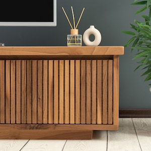 Walnut Wood TV Unit & Console, Modern and Unique Design Decor