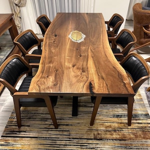 Walnut Dining Table, Large Wooden Industrial Table, Modern and Creative Walnut Table, Living Rooom & Kitchen Decoration, New Home Art Decor