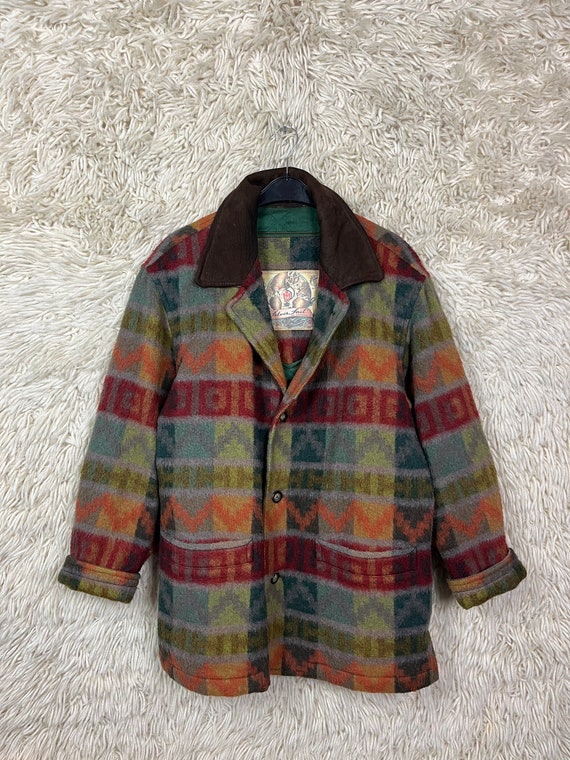 Vintage Navajo Wool Jacket Size S XL Jacket Oversize Unisex Crazy Pattern Coat 80s 90s Etsy
