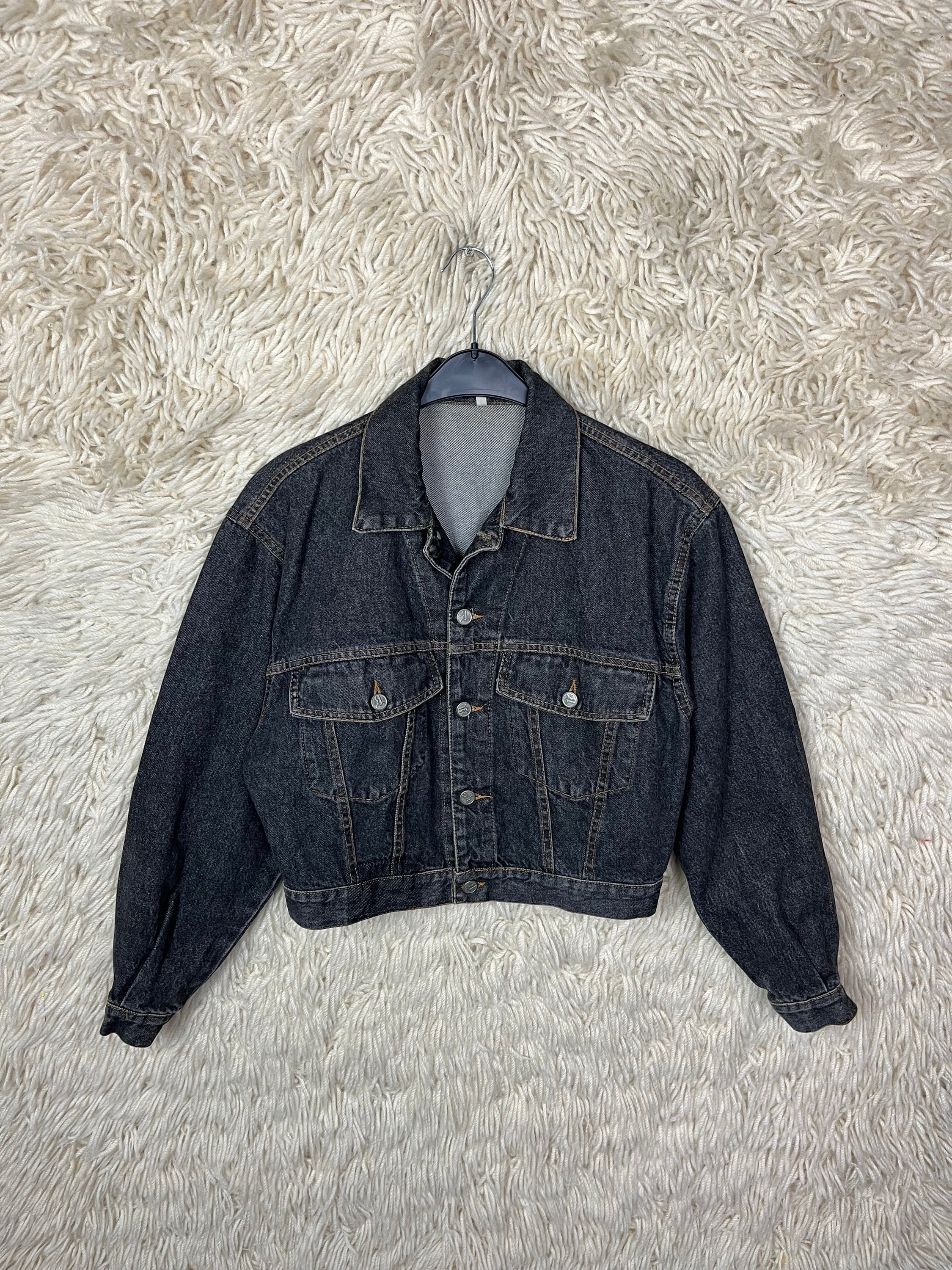 Vintage Shirt Black Denim Jacket Women's Size S - L Jeans Vintage Shirt Black Denim Jacket Women's Size S - L Jeans