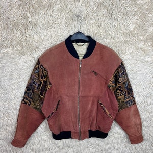 Vintage Navajo Bomber Jacket Size S M 44/46 BomberjacketBomberjacke Jacke Suede Wool 80s 90sp Bild 1