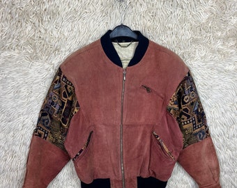 Vintage Navajo Bomber Jacket Size S - M (44/46) BomberjacketBomberjacke Jacke Suede Wool 80s 90sp