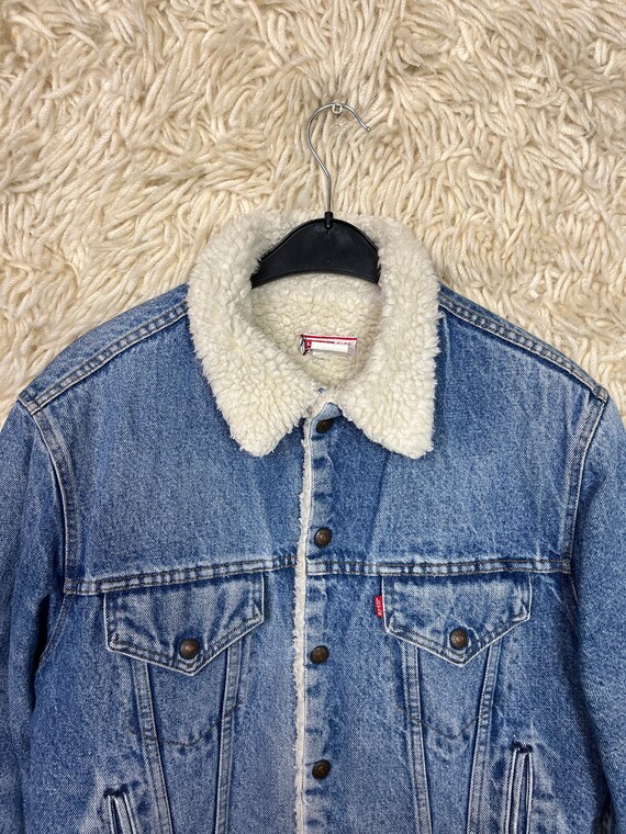 Vintage Levi’s DenimJacket Size S - M Lined Teddy… - image 8