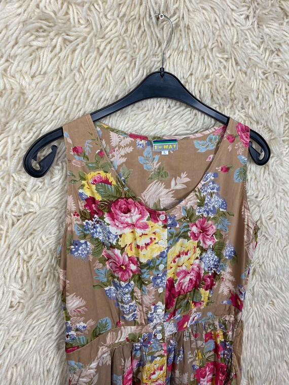 Vintage women's Size L Jumpsuit Overall floral Su… - image 3