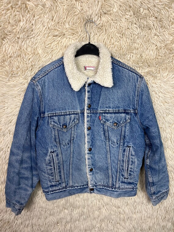 Vintage Levi’s DenimJacket Size S - M Lined Teddy… - image 3