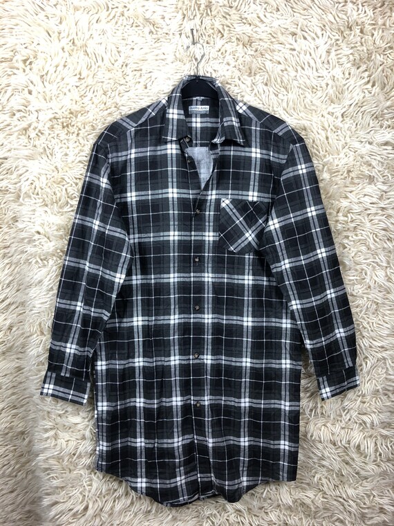 Unisex Cotton Flannel Long Sleeve Checked Shirt Vintage Unused LARGE Soviet Vintage Men Shirt
