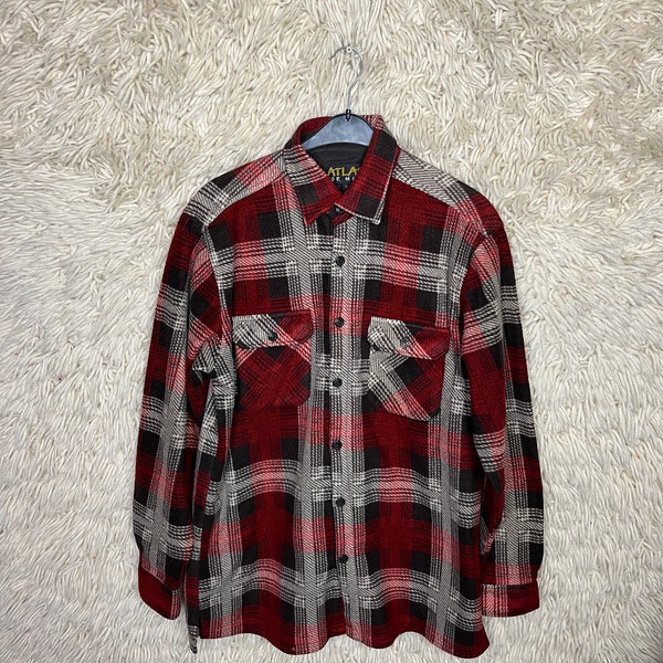 Vintage Holzfällerhemd Shirt Size L Flanell Hemd thick warm Longsleeved checkered 80s 90s
