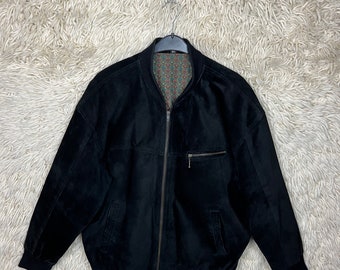 Vintage Suede Bomber Jacket Size S  - M (50) Wildleder Bomberjacke Jacke Blouson Jacke unisex 80s 90s