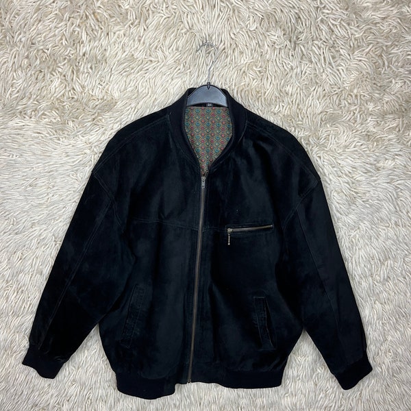 Vintage Suede Bomber Jacket Size S  - M (50) Wildleder Bomberjacke Jacke Blouson Jacke unisex 80s 90s