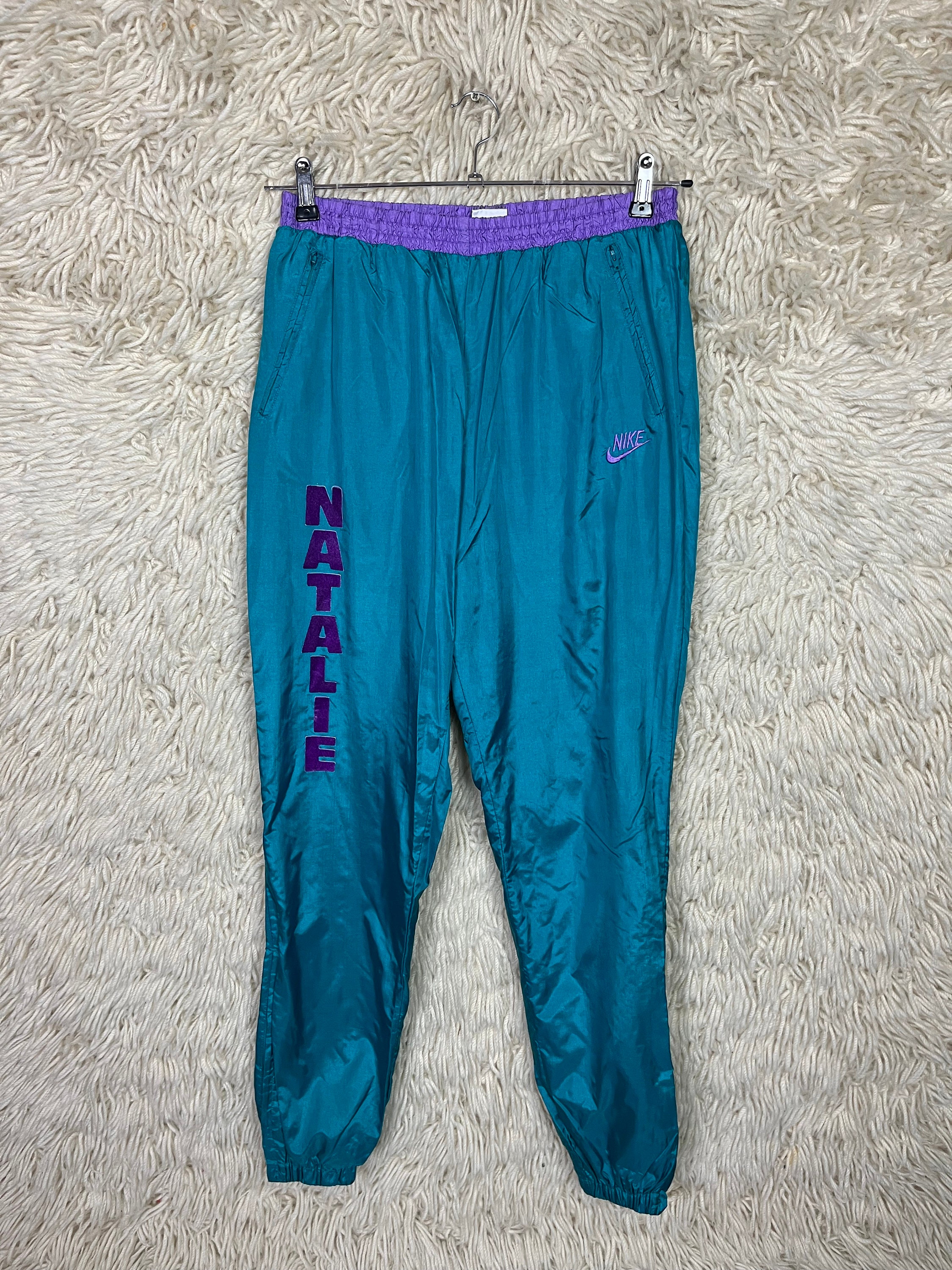 Vintage Nike Sportswear Track Suit Pants Purple Size L Velour