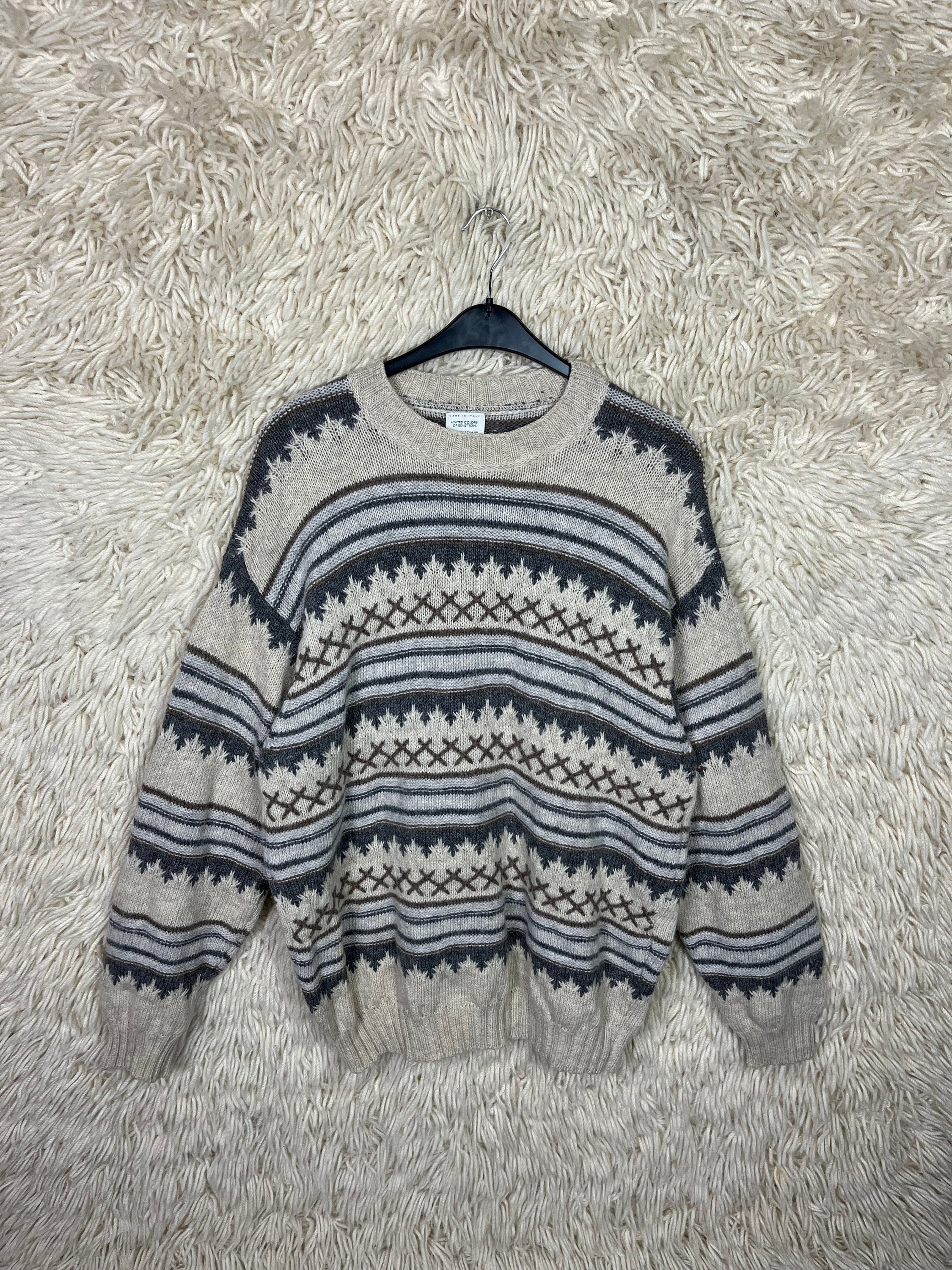 Vintage Pure New Wool Shetland Benetton Sweater Size XL XXL Norwegian Norwegian 80s 90s Etsy Canada