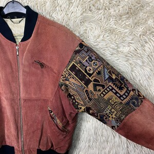 Vintage Navajo Bomber Jacket Size S M 44/46 BomberjacketBomberjacke Jacke Suede Wool 80s 90sp Bild 8