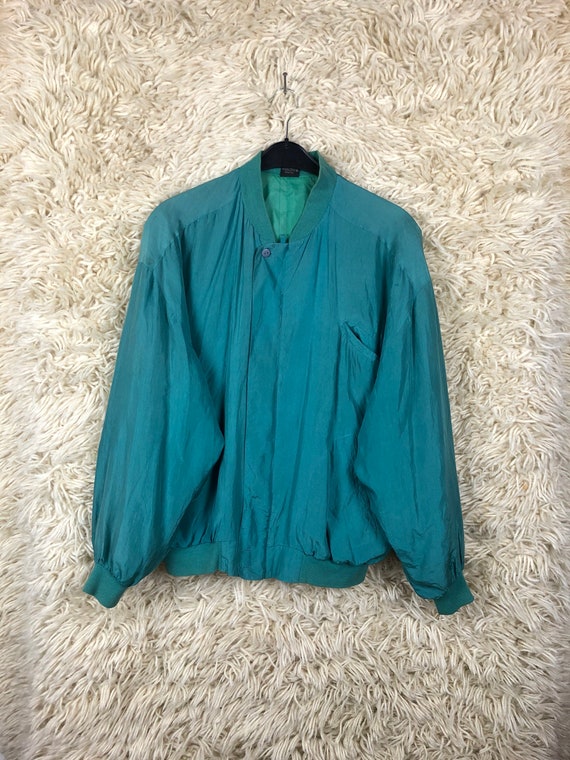Vintage Size M Seiden Blouson Bomberjacke Blouson