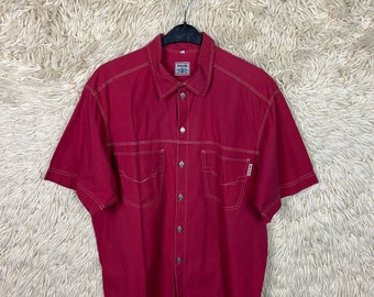 Vintage Shirt Size M - L Crazy Pattern Short Sleeves Blouse Shirt 80s 90s