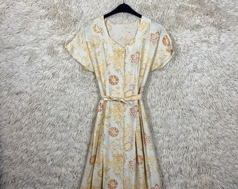 Vintage Mujer Talla M - L Vestido Floral Vestido de Verano 80s 90s