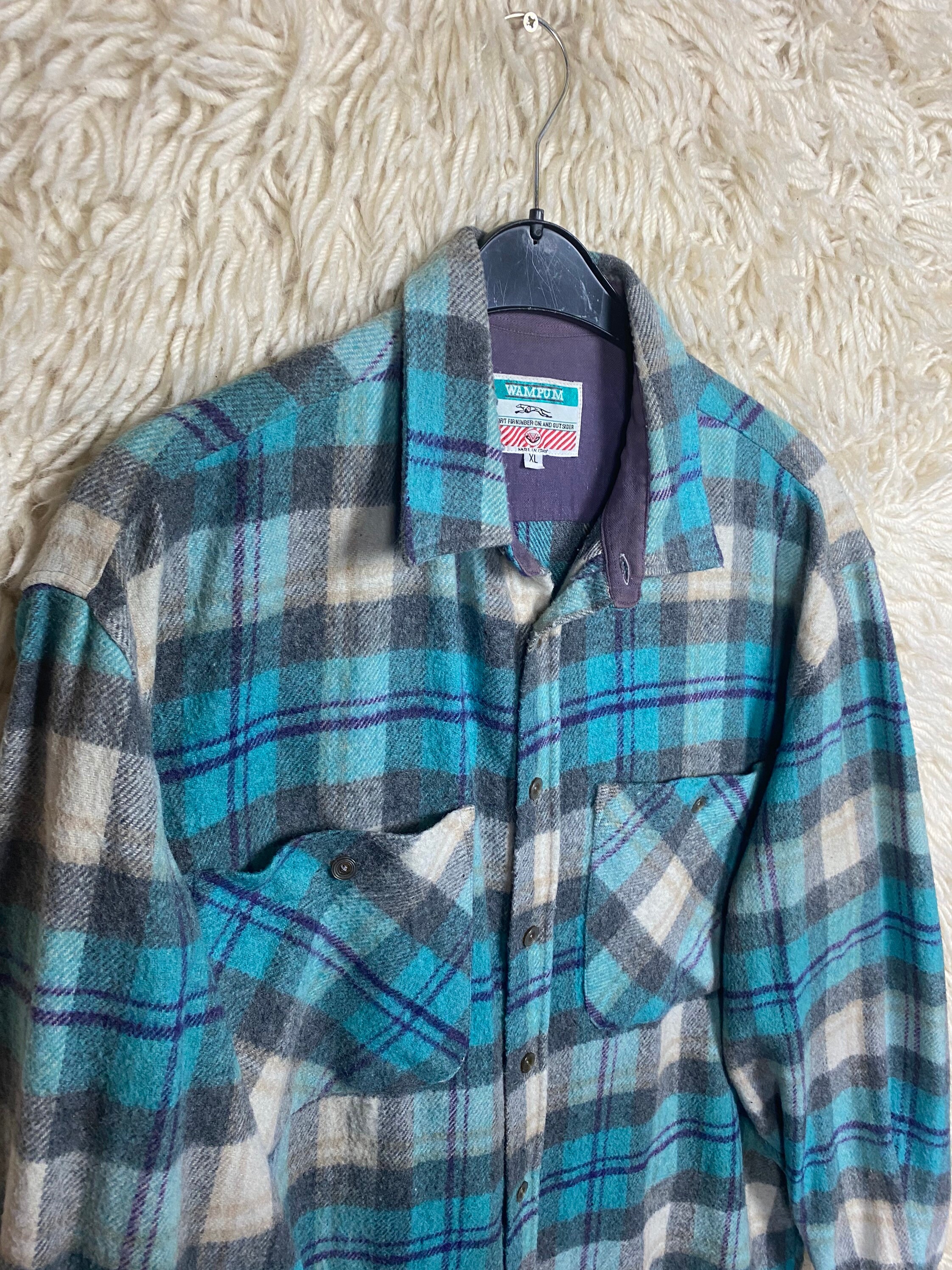 Vintage Size XL Wool Checkered Oversized Shirt Jacket Unisex Crazy Pattern 80s  90s - Etsy UK