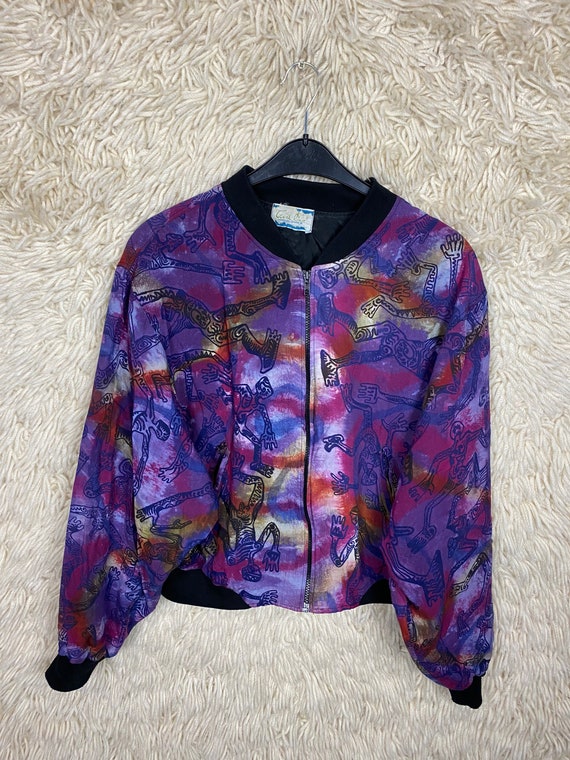 Vintage Jacket Size S - L Cotton Tiedye Batik Eth… - image 10
