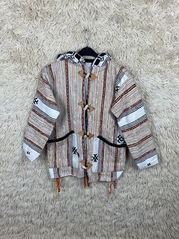 Vintage Size S - L Woven Jacket Ethnic Hoodie Lat… - image 1