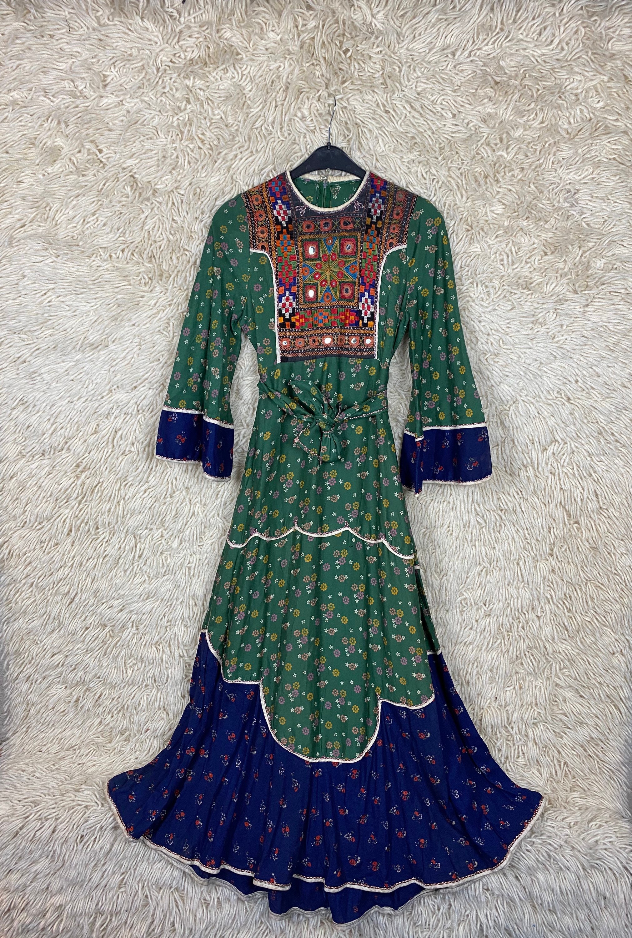 Vintage Hippie Dress 70s Folklore Embroidery Handmade Indian - Etsy