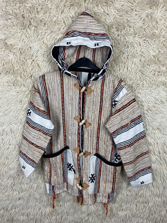 Vintage Size S - L Woven Jacket Ethnic Hoodie Lat… - image 3