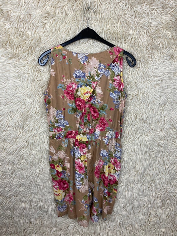 Vintage women's Size L Jumpsuit Overall floral Su… - image 8