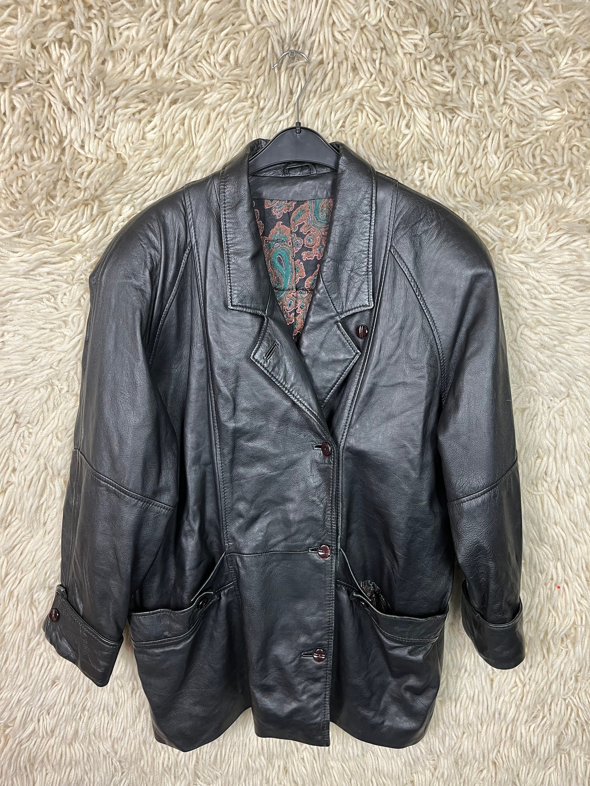 Vintage Leatherjacket Women's Size M - XL (42) Coat Leather Jacket Jacket  Leather Coat 80s 90s - Etsy