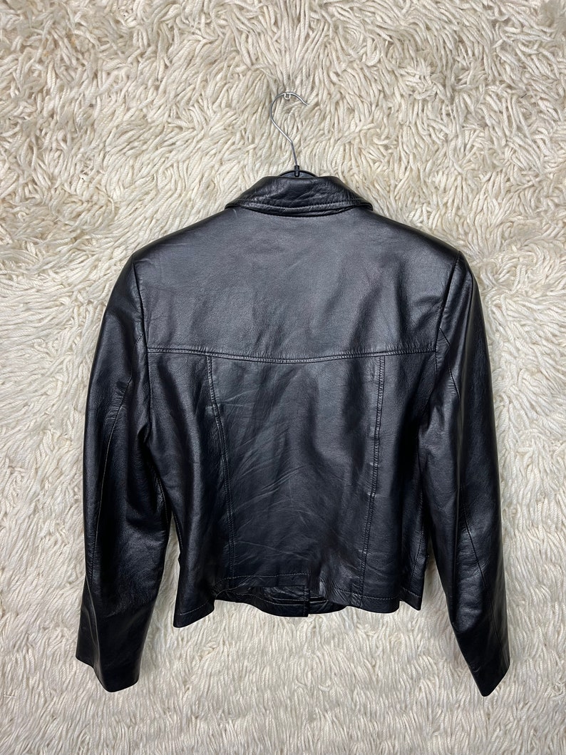 Vintage Leatherjacket Mujer Tamaño S M 38 Chaqueta de cuero chaqueta de cuero 80s 90s imagen 3