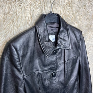 Vintage Leatherjacket Mujer Tamaño S M 38 Chaqueta de cuero chaqueta de cuero 80s 90s imagen 4