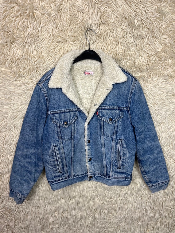 Vintage Levi’s DenimJacket Size S - M Lined Teddy… - image 2