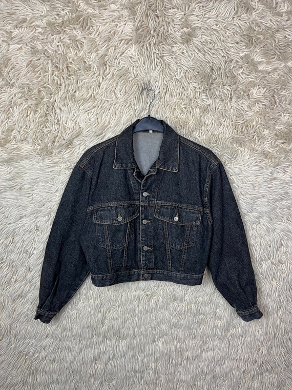 Vintage Shirt Black Denim Jacket Women's Size S - L Jeans Vintage Shirt Black Denim Jacket Women's Size S - L Jeans