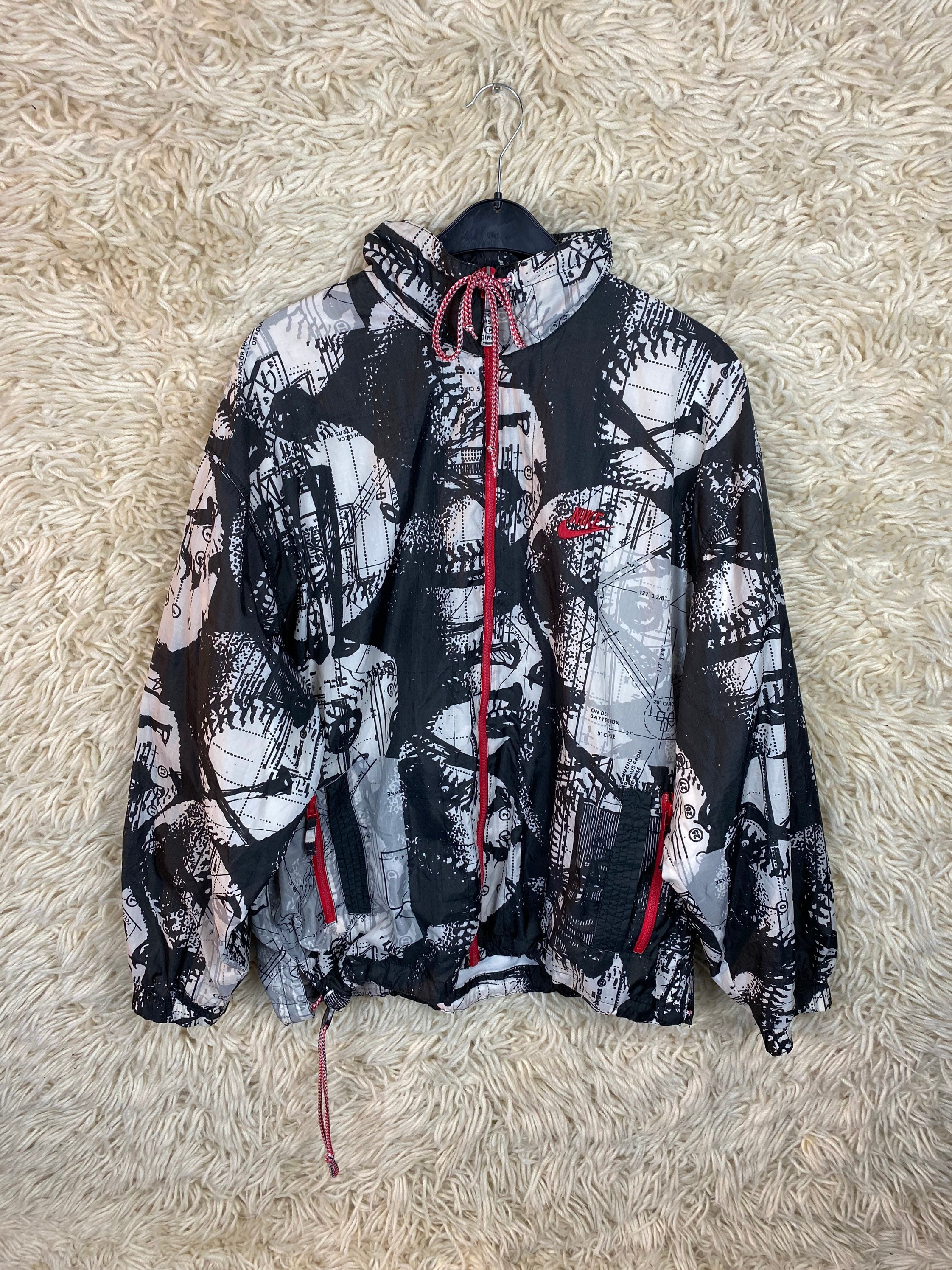 Vintage Nike Size S -L Shelljacket Shell Jacket Jacket Crazy Pattern Old School Vintage Windbreaker Sportswear 80s 90s