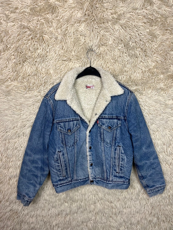 Vintage Levi’s DenimJacket Size S - M Lined Teddy… - image 1