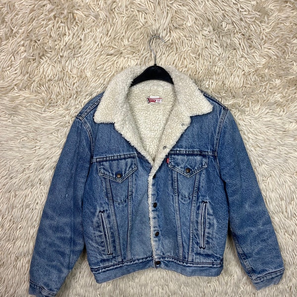 Vintage Levi’s DenimJacket Size S - M Lined Teddy Fleece Denim Jacket Jeans Jacket Teddy lining 80s 90s