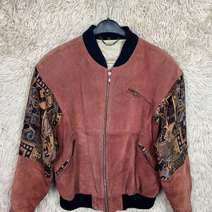 Vintage Navajo Bomber Jacket Size S M 44/46 BomberjacketBomberjacke Jacke Suede Wool 80s 90sp Bild 4