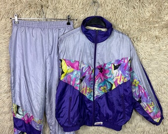 Vintage FLAGSHIP Tracksuit Shell Jacket Size M  (38/40) Sportanzug Sportsjacket Pants Sportswear suit Anzug Jacke Sportjacke 80s 90s