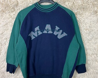 Vintage Sweatshirt Size S - M Sweater Pullover Print Unisex 80s 