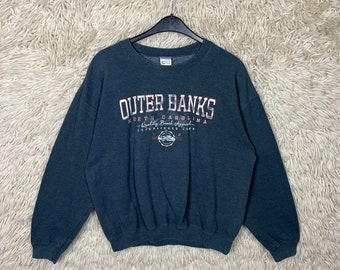 Vintage Sweatshirt Size L American Sweater Pullover Print Gildan unisex 80s 90s