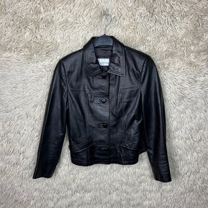 Vintage Leatherjacket Mujer Tamaño S M 38 Chaqueta de cuero chaqueta de cuero 80s 90s imagen 1