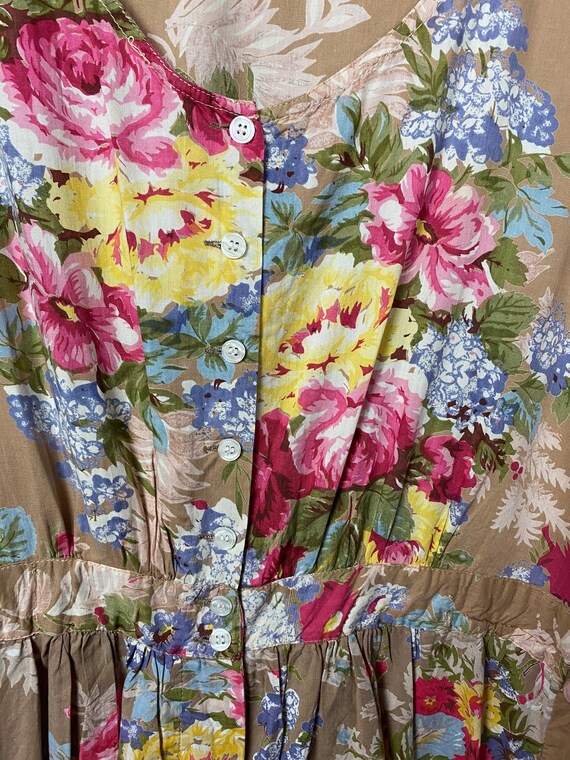 Vintage women's Size L Jumpsuit Overall floral Su… - image 6