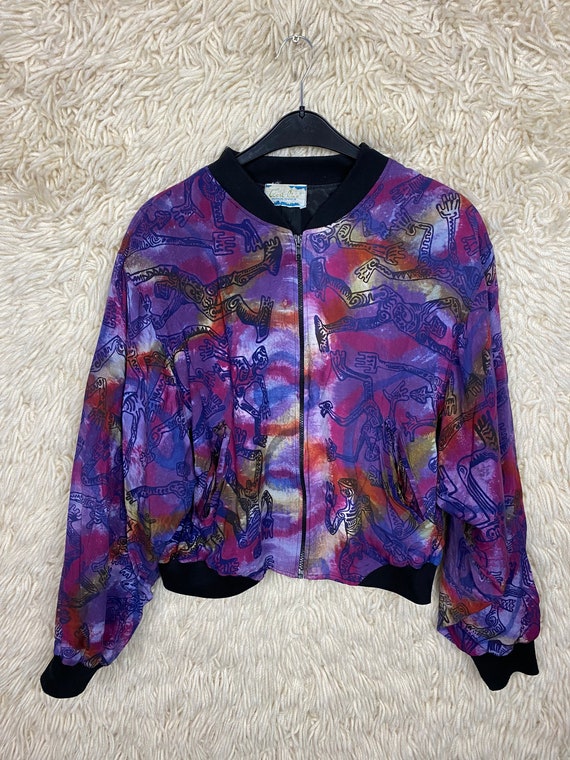 Vintage Jacket Size S - L Cotton Tiedye Batik Eth… - image 2