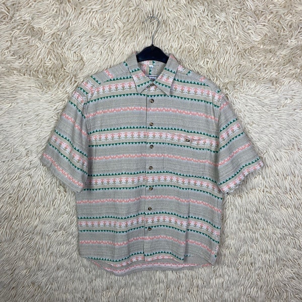 Vintage Woven Shirt Aztecshirt Size S - L Aztec Hemd Short Sleeves 80s 90s