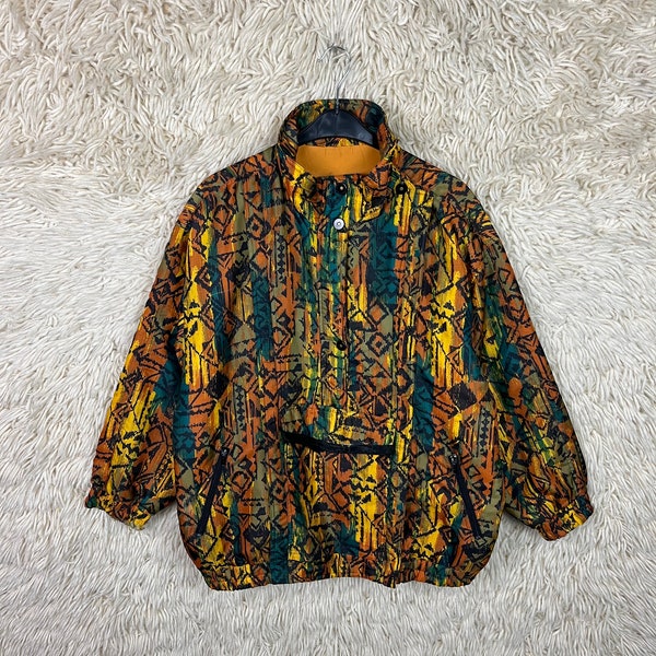 Vintage Jacket Size M - XL (44) Crazy Pattern Ski Lined Jacket Anorak Baroque 80s 90s