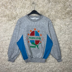 Puma Athletic Wear 80s 90s Vintage Sweatshirt Pullover Mit Gesticktem Logo  Made in Greece Grau Size XL Oversized 
