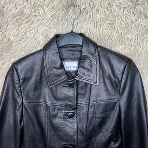 Vintage Leatherjacket Mujer Tamaño S M 38 Chaqueta de cuero chaqueta de cuero 80s 90s imagen 5