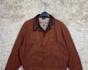 Vintage Marlboro Denim Jacket Size M - XXL Leather Jeansjacke Jacke Denimjacket Pockets 80s 90s