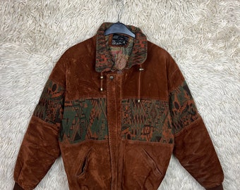 Giacca bomber vintage Navajo Vegan taglia L - XL (56) Giacca bomber in vellutoGiacca bomber in lana anni '80 anni '90